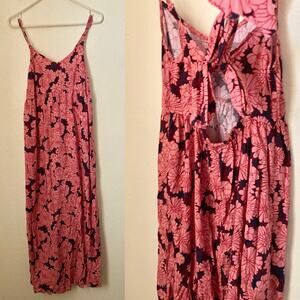 Ingrid & Isabel Women's Maternity Dress Size S Pink Floral Sleeveless Tie Back